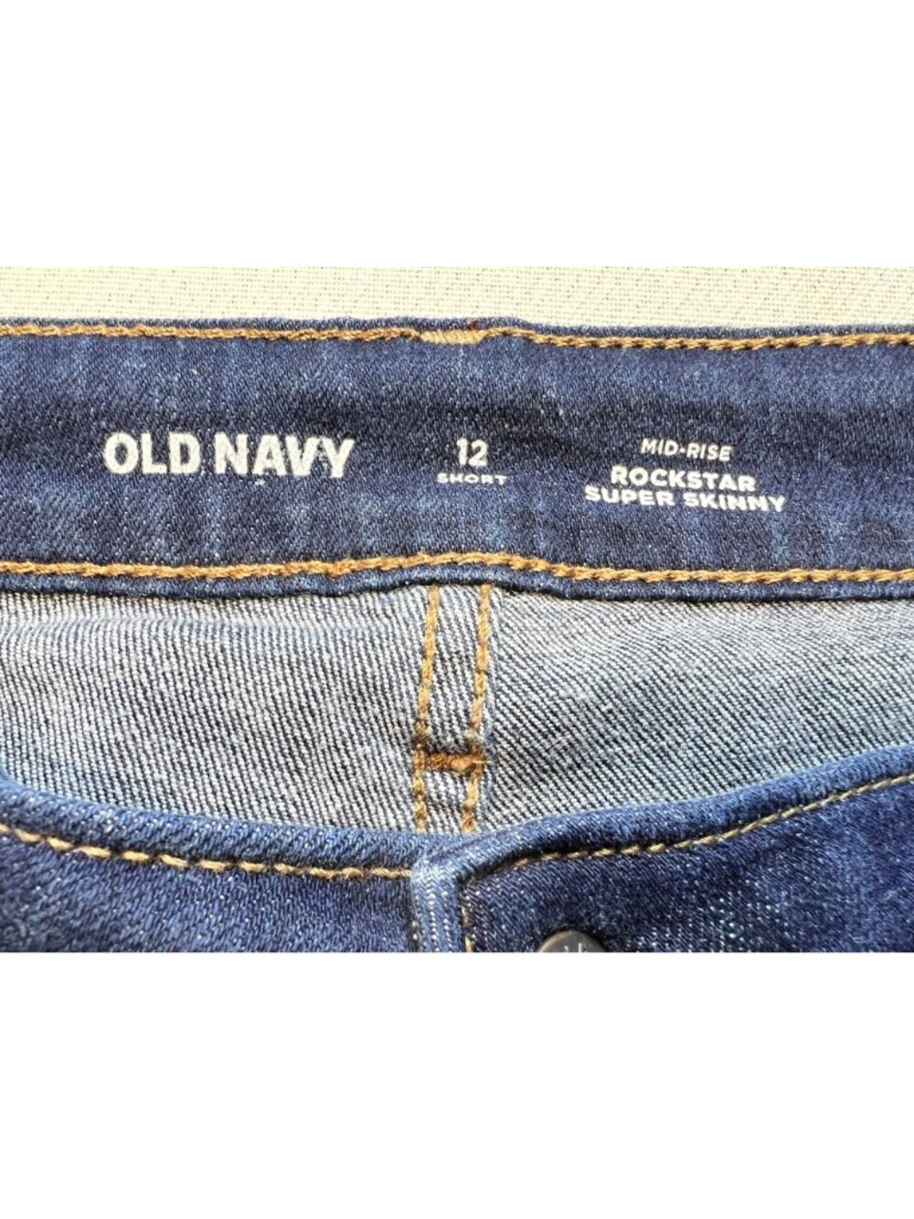 Old Navy Women's Mid-Rise Rockstar Super Skinny Jeans Stretch Denim Size 12 Blue - Picture 3 of 10
